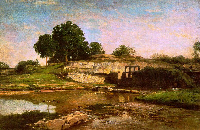 Charles Francois Daubigny The Flood Gate at Optevoz Sweden oil painting art